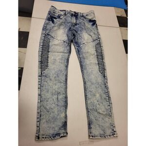 Broken Threads 1975 Jeans W32 L30 Slim‎ Fit Acid Wash Moto Denim Pants